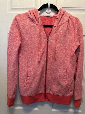 Roxy Coral Heather Full Zip Knit Hoodie Size Small